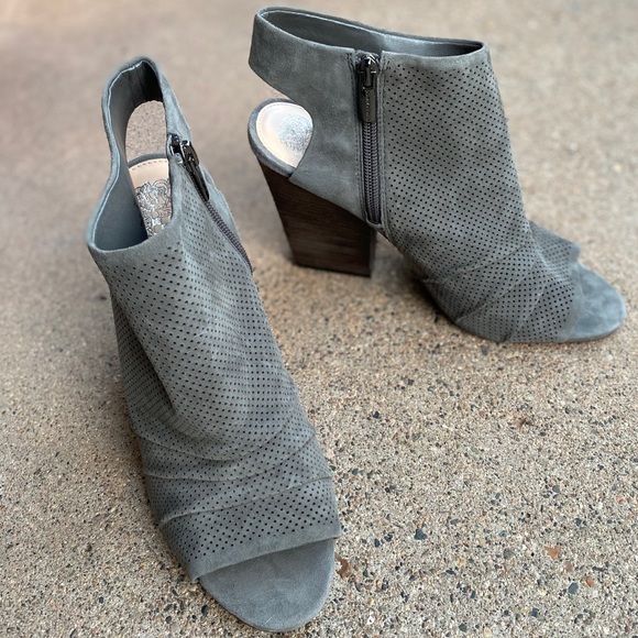 Vince Camuto | Grey Open Toe And Heel Booties - Picture 7 of 11